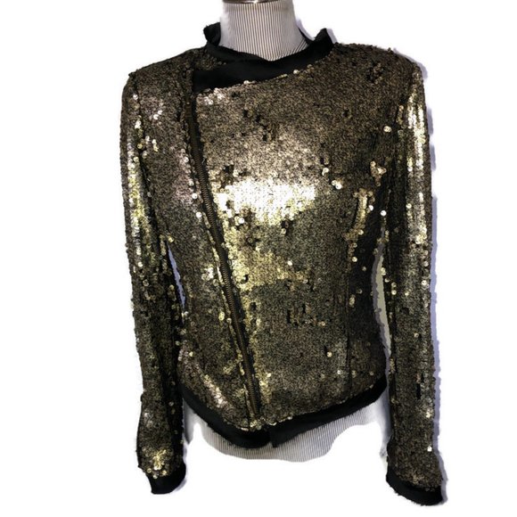 Aryn K Jackets & Blazers - aryn K. HOLIDAY all sequin moto jacket S ASNEW